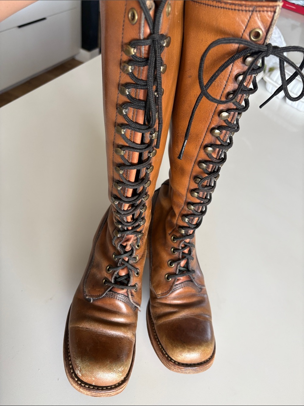 Frye Lace up Boots Black Label Vintage Lace-Up made in the USA Women's Boots - Picture 15 of 17
